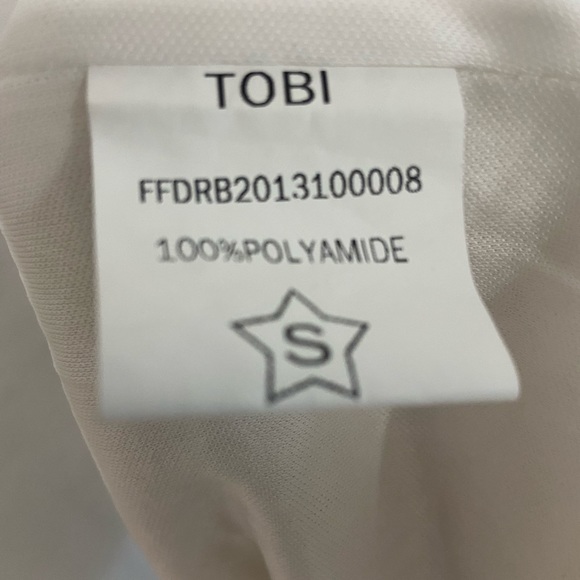 NYE Dress! Short White Sequins Tobi Dress with Side Cut Outs and Low Back - Picture 3 of 5